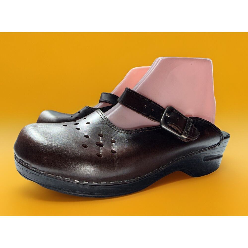 Womens Dansko Brown Mary Jane Slip On Clogs EU 39 US 8.5/9